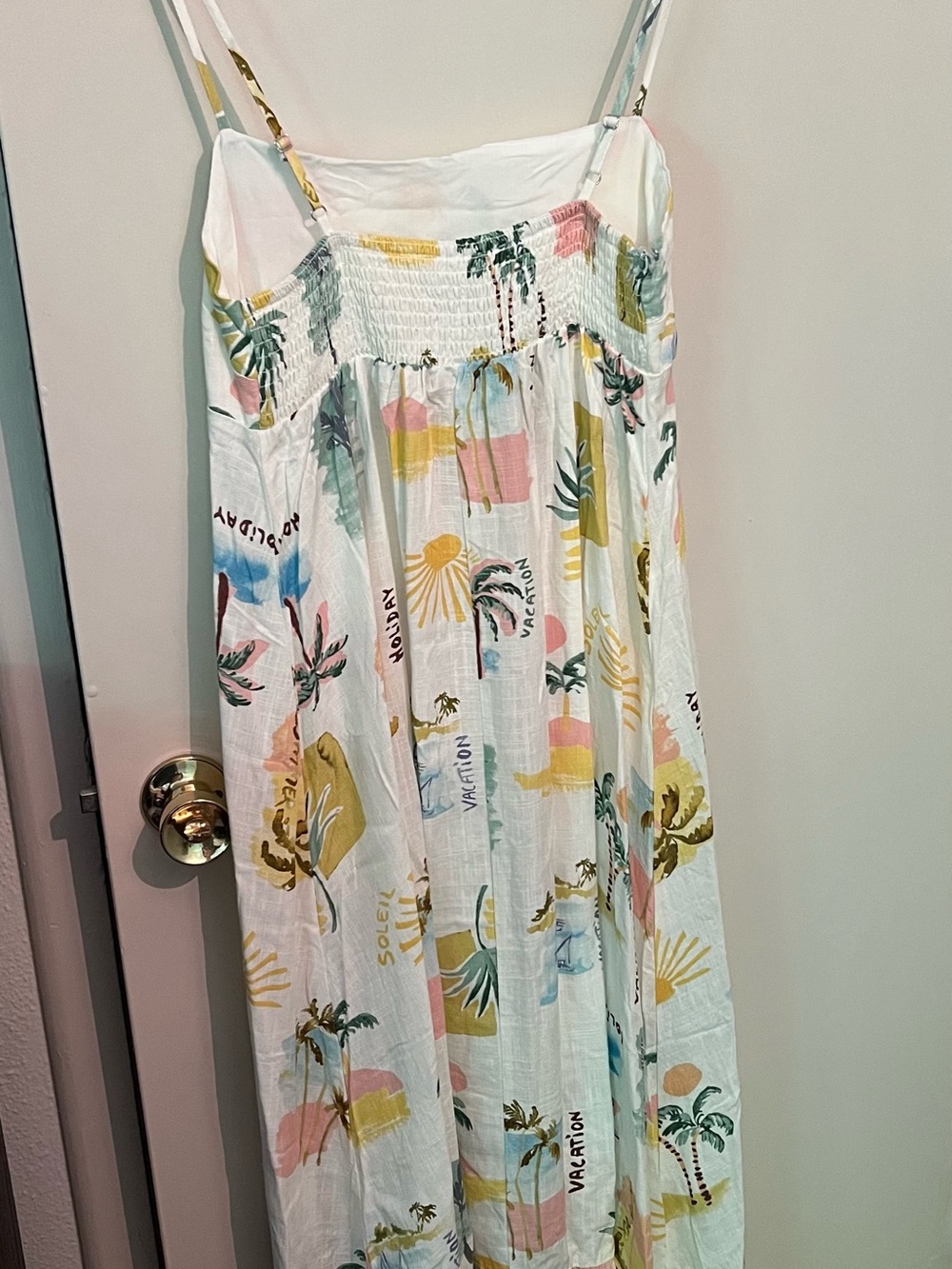 Women’s Tropical Beach Print Sundress - Picture 3 of 5